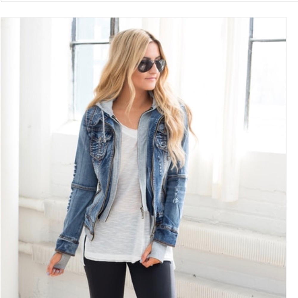 Sweatshirt hooded denim jacket